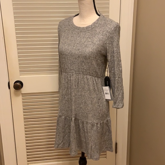 Max + Ash Sweater Dress with a Flounce Hem in Mocha Black, Size Medium, NWT - Picture 9 of 15
